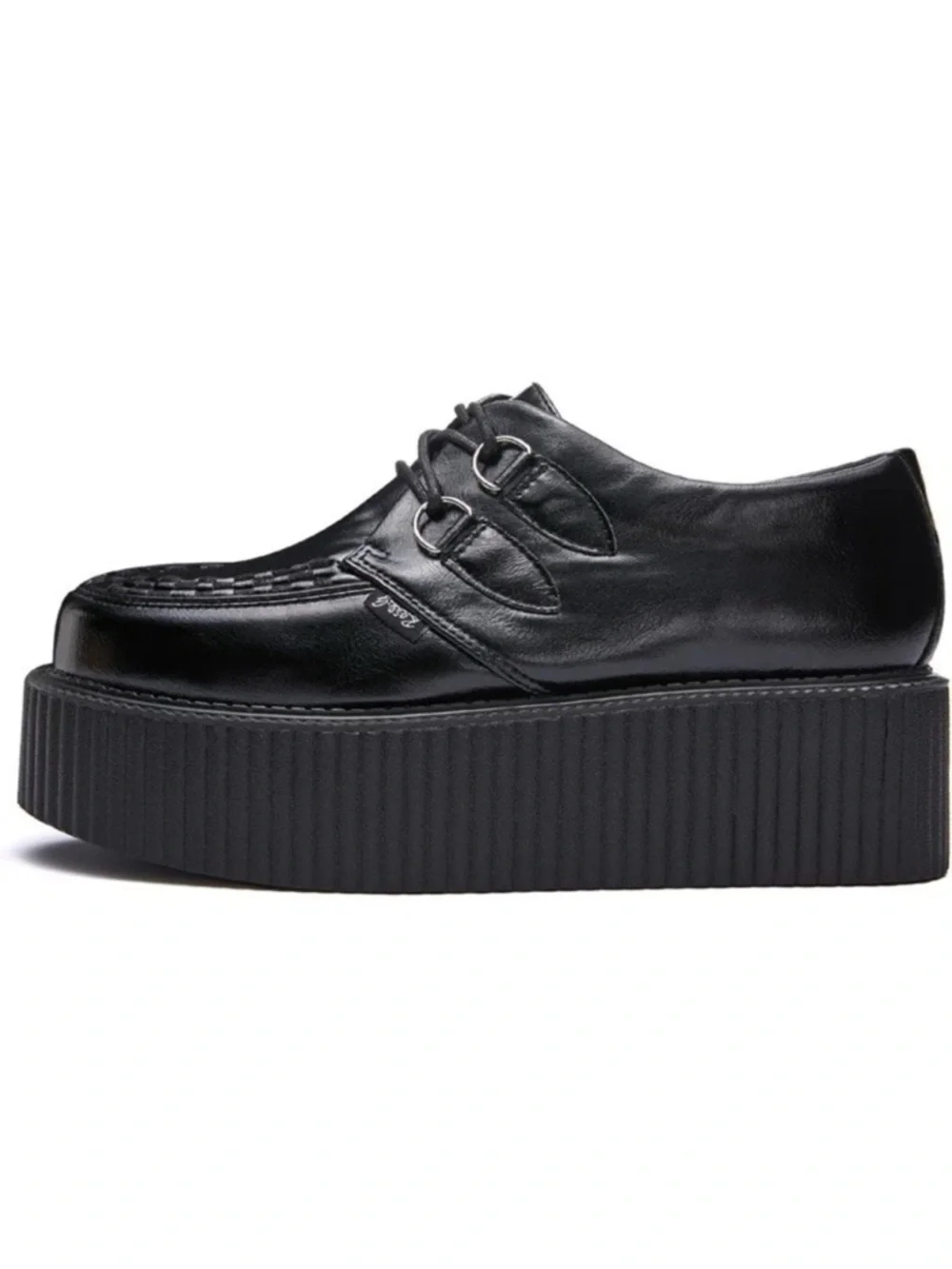 NIB RoseG Women's Handmade Suede Lace Up Flat Platform Creepers Shoe US 8.5